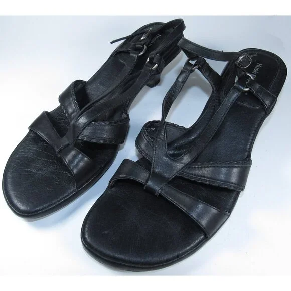Black Hush Puppies Straped Open Toe Sandals for Formal/Casual Wear Size 7.5 Used - Picture 3 of 4